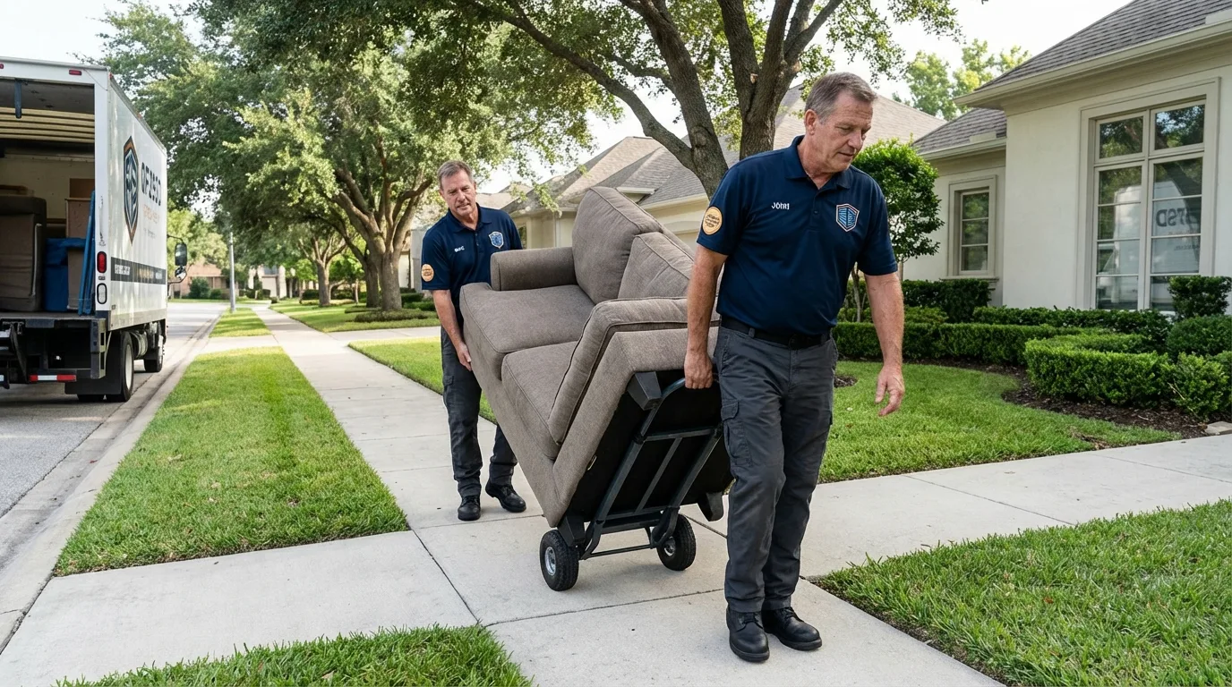 Local residential moving crew loading furniture in Kane, PA
